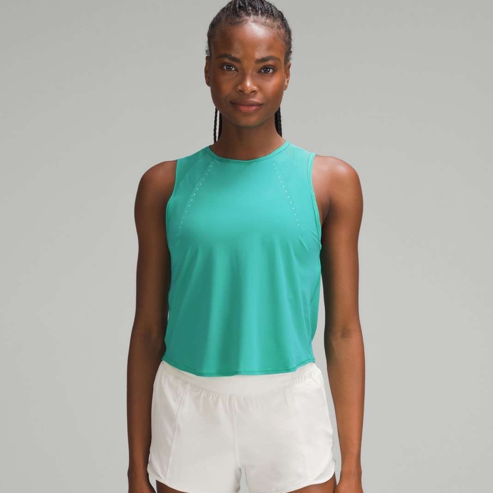 lululemon athletica sculpt Kelly Green Cropped Tank Top